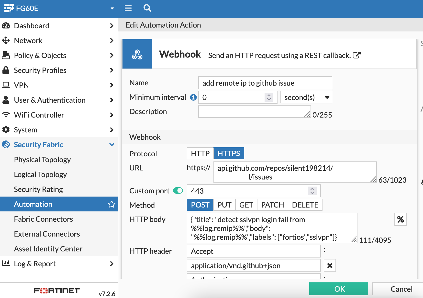 webhook setting