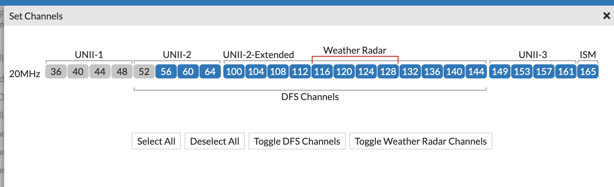 channel setting